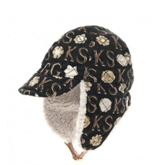 NEW GUCCI X KEN SCOTT Canvas Shearling Floral Print Cap Hat Size S Multicolor - Picture 1 of 11